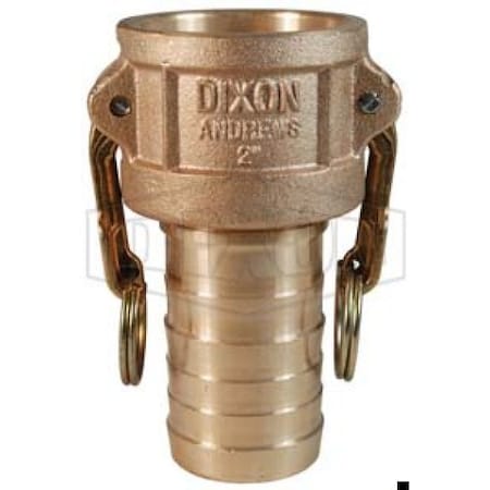 Dixon Type-C Cam and Groove Coupler, 1-1/4 in Nominal, Female Coupler x Hose Shank End Style, Brass, Domes 125-C-BR